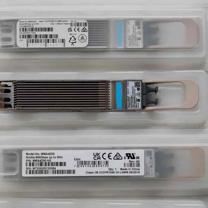 mellanox mma4z00 ns 800g twin port osfp sr8 transceiver 2x400g 850nm mmf 50m